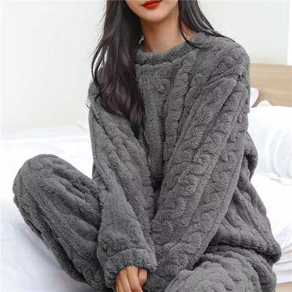 LeRoxy |  Dames zachte fleece pyjamaset | Comfortabele winter pyjama