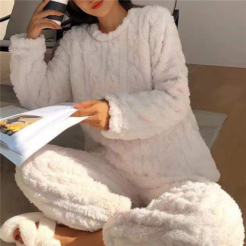 LeRoxy |  Dames zachte fleece pyjamaset | Comfortabele winter pyjama