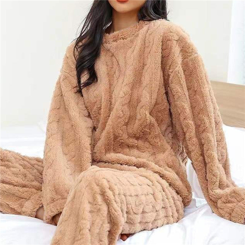 LeRoxy |  Dames zachte fleece pyjamaset | Comfortabele winter pyjama