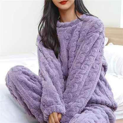LeRoxy |  Dames zachte fleece pyjamaset | Comfortabele winter pyjama