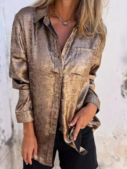 LeRoxy | Metalen Blouse | Een Trendy en Strakke Look voor Elke Gelegenheid