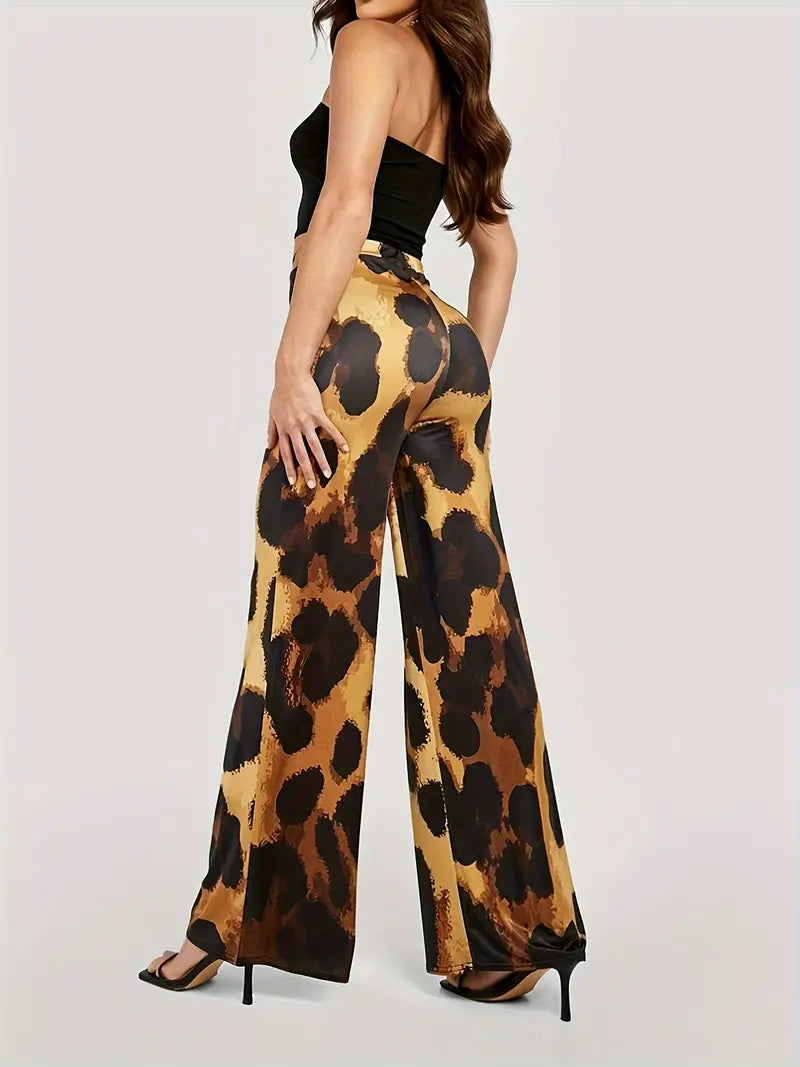 LeRoxy Broek met Hoge Taille en Luipaardprint - Trendy Mode voor Dames