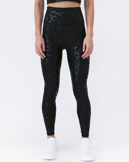 LeRoxy | Metallic Leopard Leggings in Black | Trendy en Duurzaam Legging met Metallic Leopard Print