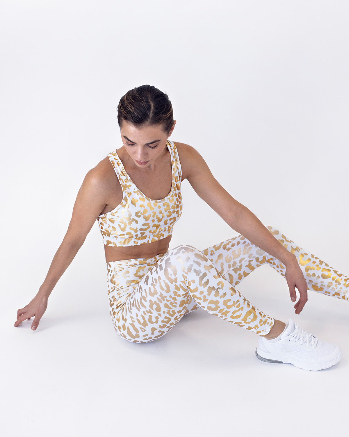 LeRoxy | Metallic Leopard Sports Bra | Wit | Trendy Sport BH met Leopardprint