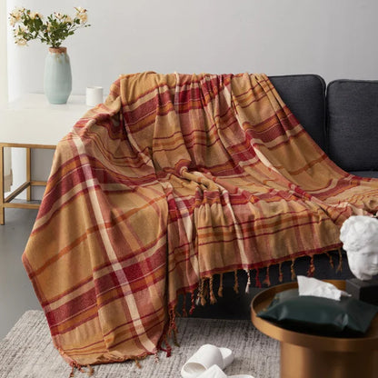 LeRoxy | Gezellige Franje Deken | Zachte Fleece Plaid met Franjes voor Bank of Bed