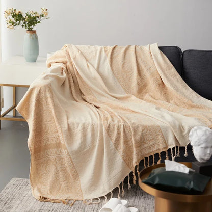 LeRoxy | Gezellige Franje Deken | Zachte Fleece Plaid met Franjes voor Bank of Bed