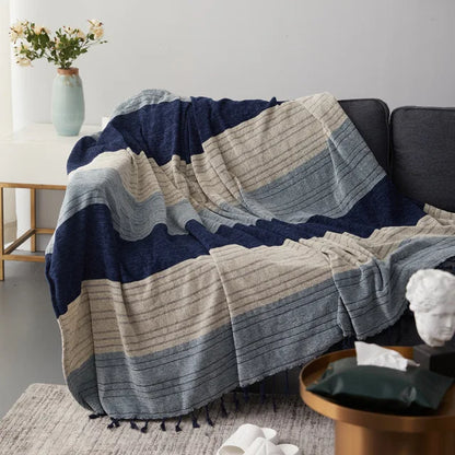 LeRoxy | Gezellige Franje Deken | Zachte Fleece Plaid met Franjes voor Bank of Bed