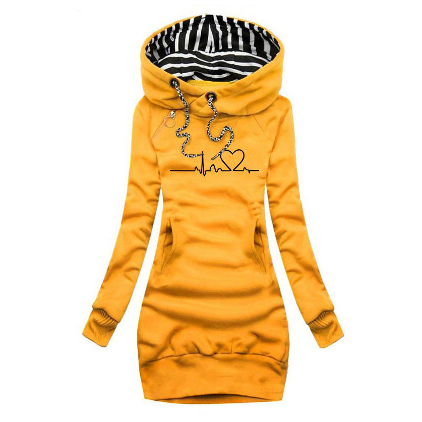 LeRoxy | Winter Hoodie Jurk met Hond Motief | Comfortabele Damestrui