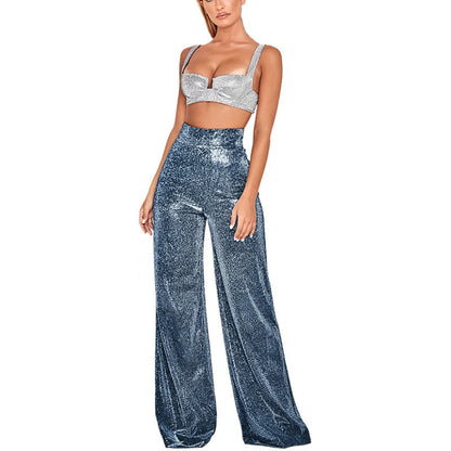 LeRoxy | Glamour Glitter Broek | Dames Fashion Trendy Glanzend