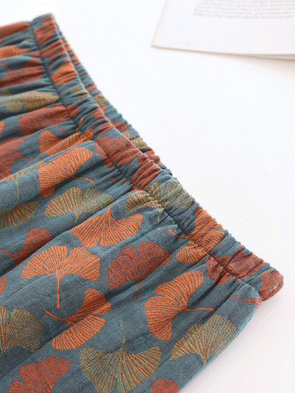 LeRoxy | Vintage Bloemenprint Pyjama Set | 2-delig Crêpe Stijl Dames Nachtkleding