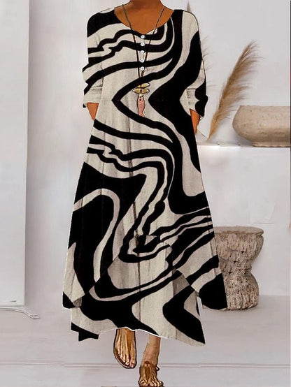 LeRoxy | Maxi-jurk met Lange Mouwen en Knoopsluiting | Dames Jurk