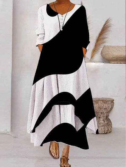 LeRoxy | Maxi-jurk met Lange Mouwen en Knoopsluiting | Dames Jurk