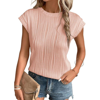 LeRoxy | Dames Geribbelde Top met Ronde Hals | Comfortabele Slim Fit