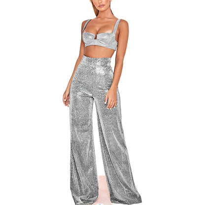 LeRoxy | Glamour Glitter Broek | Dames Fashion Trendy Glanzend