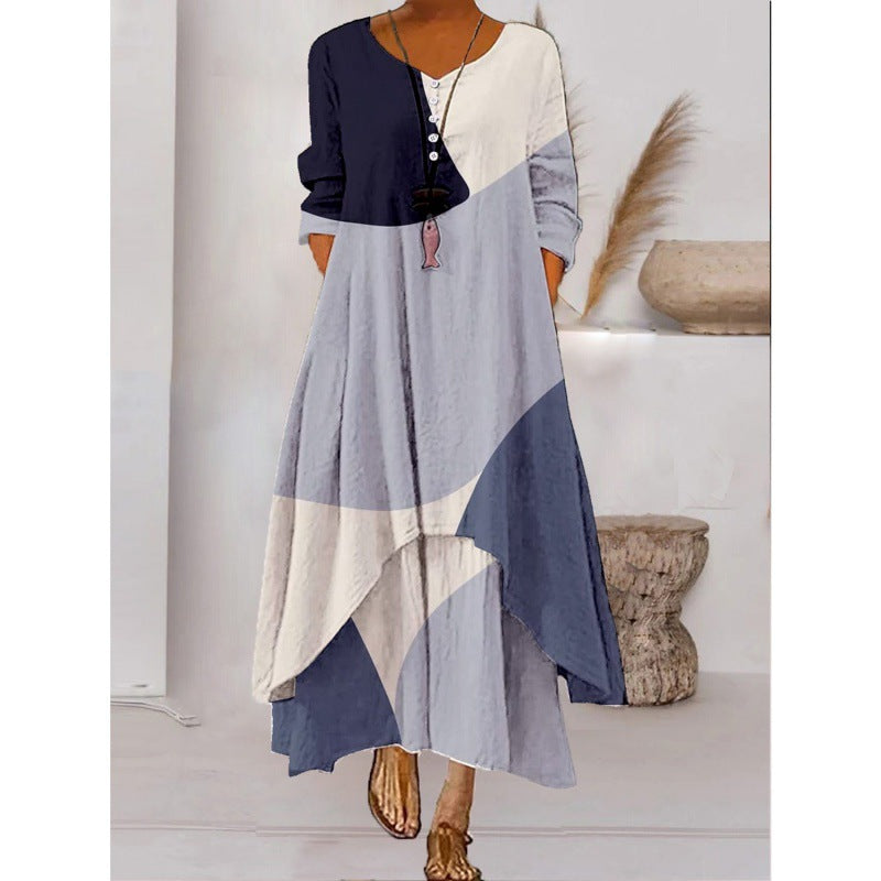 LeRoxy | Maxi-jurk met Lange Mouwen en Knoopsluiting | Dames Jurk