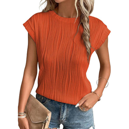 LeRoxy | Dames Geribbelde Top met Ronde Hals | Comfortabele Slim Fit