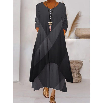 LeRoxy | Maxi-jurk met Lange Mouwen en Knoopsluiting | Dames Jurk