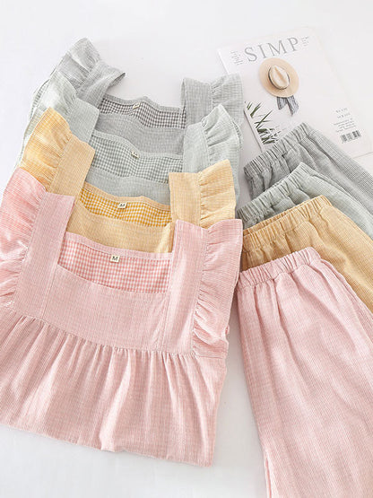 LeRoxy | Elegante Dames Pyjama Set met Geruit Design | Comfortabele & Stijlvolle Nachtkleding