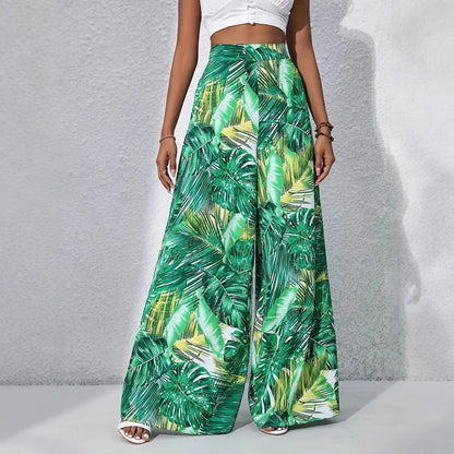 LeRoxy | Dames Broek Hoge Taille | Wijde Pijpen | Lichtgewicht & Ademend | Bloemenprint