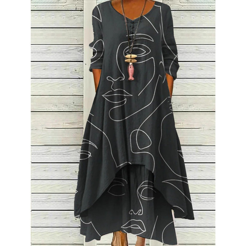 LeRoxy | Maxi-jurk met Lange Mouwen en Knoopsluiting | Dames Jurk