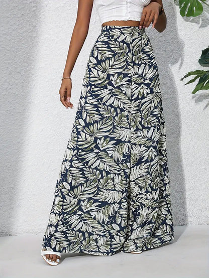 LeRoxy | Dames Broek Hoge Taille | Wijde Pijpen | Lichtgewicht & Ademend | Bloemenprint