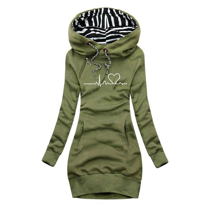 LeRoxy | Winter Hoodie Jurk met Hond Motief | Comfortabele Damestrui