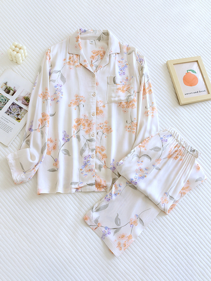 LeRoxy | Luxe Dames Pyjama Set van Katoen met Lange Mouwen | 2-Delig