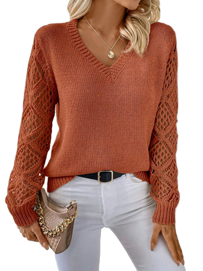LeRoxy | Zachte Gebreide Dames V-Hals Trui | Comfortabele Elegante Sweater