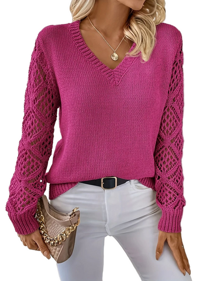 LeRoxy | Zachte Gebreide Dames V-Hals Trui | Comfortabele Elegante Sweater
