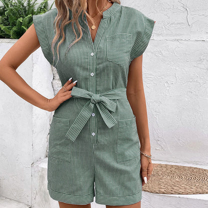 LeRoxy | Dames Romper met Korte Mouwen en Strepen | Perfect voor Zomer