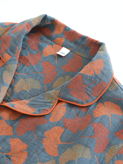 LeRoxy | Vintage Bloemenprint Pyjama Set | 2-delig Crêpe Stijl Dames Nachtkleding