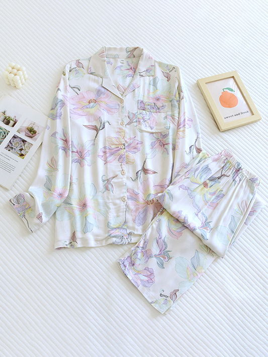 LeRoxy | Luxe Dames Pyjama Set van Katoen met Lange Mouwen | 2-Delig