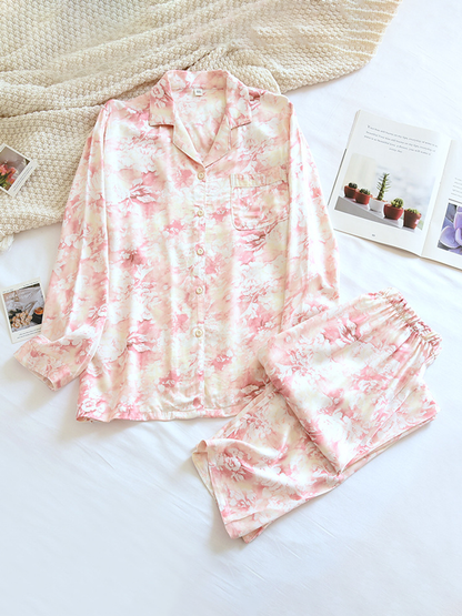 LeRoxy | Luxe Dames Pyjama Set van Katoen met Lange Mouwen | 2-Delig