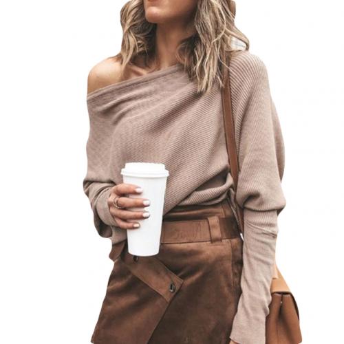 LeRoxy | Dames Off-Shoulder Gebreide Trui | Batwing Lange Mouw