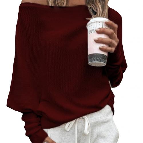 LeRoxy | Dames Off-Shoulder Gebreide Trui | Batwing Lange Mouw