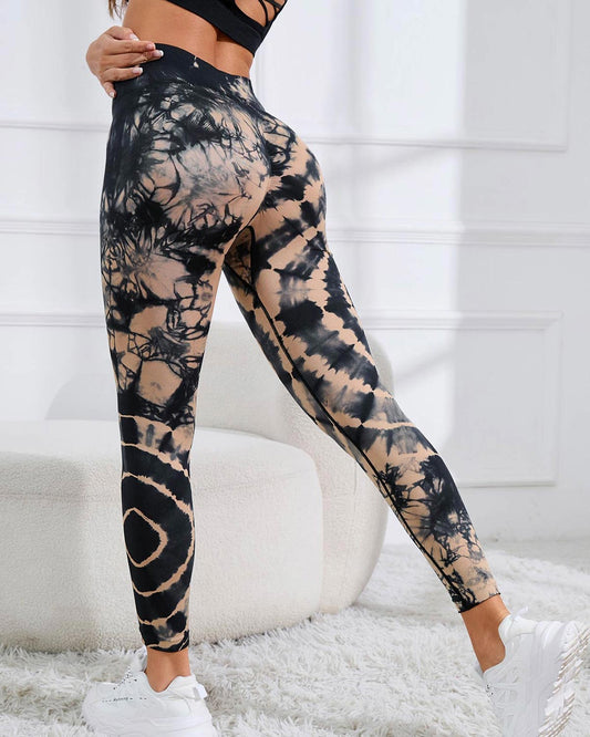 LeRoxy | Tie-Dye Scrunch Leggings | Brown
