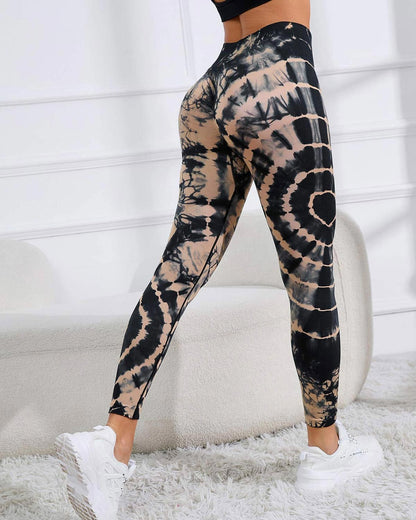LeRoxy | Tie-Dye Scrunch Leggings | Brown