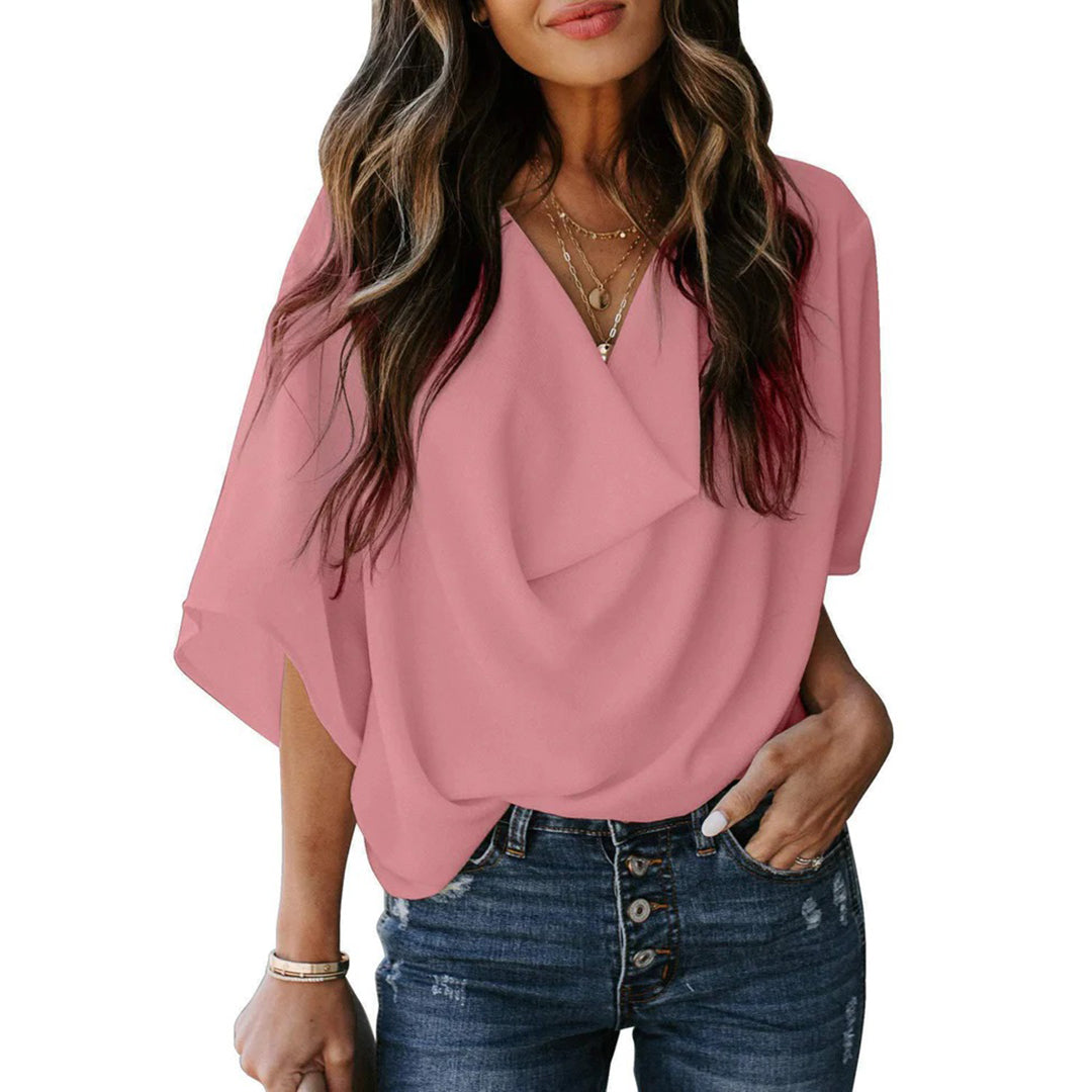 LeRoxy | Gedrapeerde Blouse voor Dames | Elegante en Veelzijdige Top