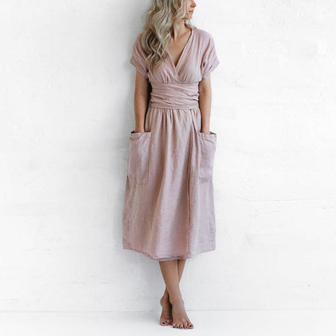 LeRoxy | Casual V-Hals Zomerjurk | Stijlvolle en Comfortabele Zomeroutfit