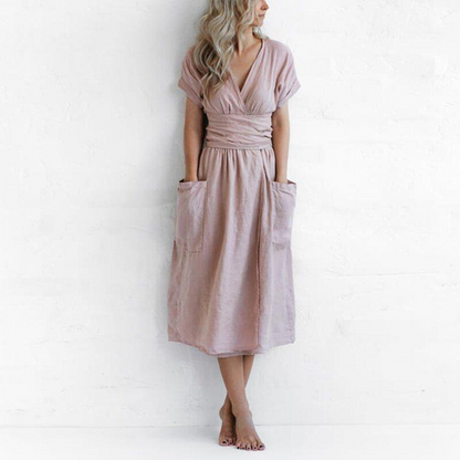 LeRoxy | Casual V-Hals Zomerjurk | Stijlvolle en Comfortabele Zomeroutfit