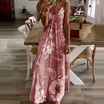 LeRoxy Bloemenjurk met V-hals - Elegante en Modebewuste Jurk voor Elke Gelegenheid