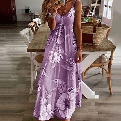 LeRoxy Bloemenjurk met V-hals - Elegante en Modebewuste Jurk voor Elke Gelegenheid