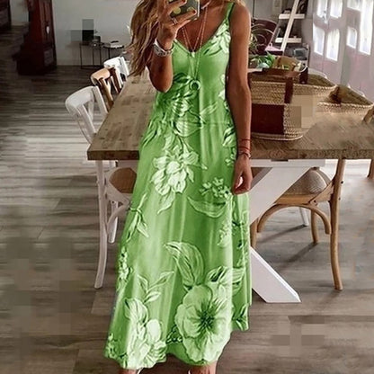 LeRoxy Bloemenjurk met V-hals - Elegante en Modebewuste Jurk voor Elke Gelegenheid