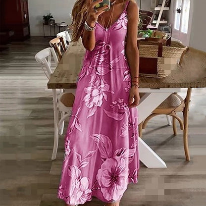 LeRoxy Bloemenjurk met V-hals - Elegante en Modebewuste Jurk voor Elke Gelegenheid