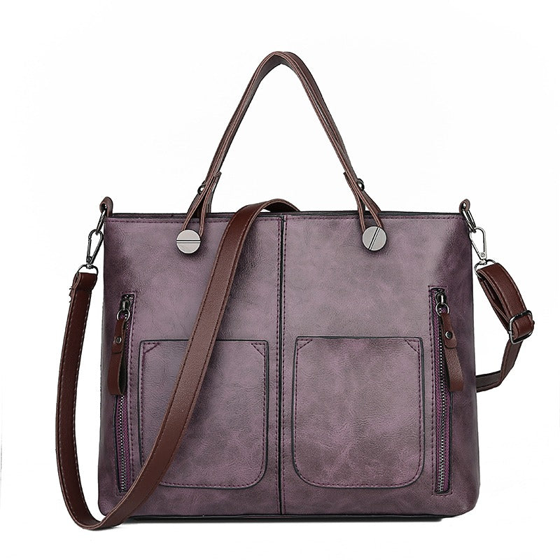 LeRoxy |  Dames Schoudertas | Vintage Leren Handtas van Echt Leer