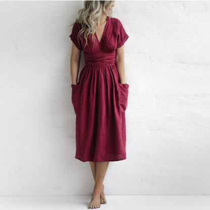 LeRoxy | Casual V-Hals Zomerjurk | Stijlvolle en Comfortabele Zomeroutfit