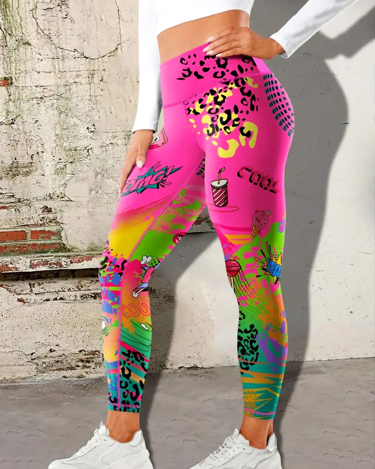 LeRoxy | Dames Sportlegging Retro Crush | Roze | Comfortabele Hoge Taille Legging