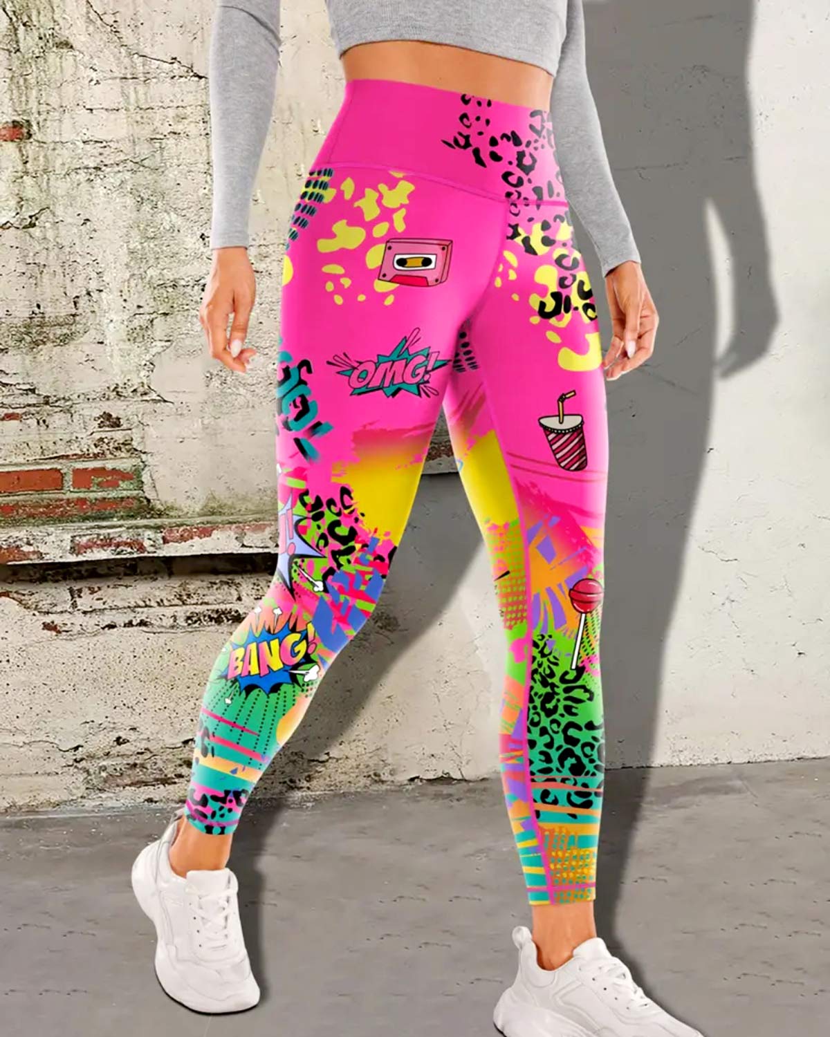 LeRoxy | Dames Sportlegging Retro Crush | Roze | Comfortabele Hoge Taille Legging