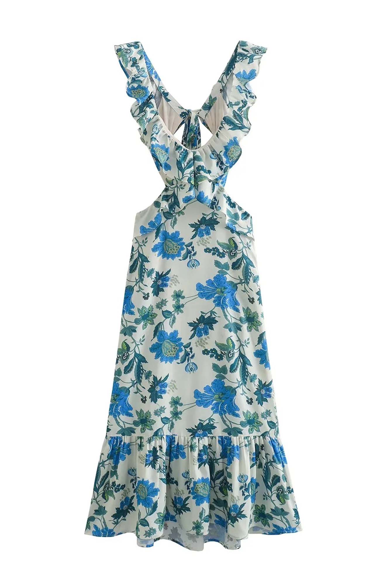 LeRoxy | Dames Bloemenjurk met Ruffles en Romantische Flair | Zomerse Jurk voor Elke Gelegenheid