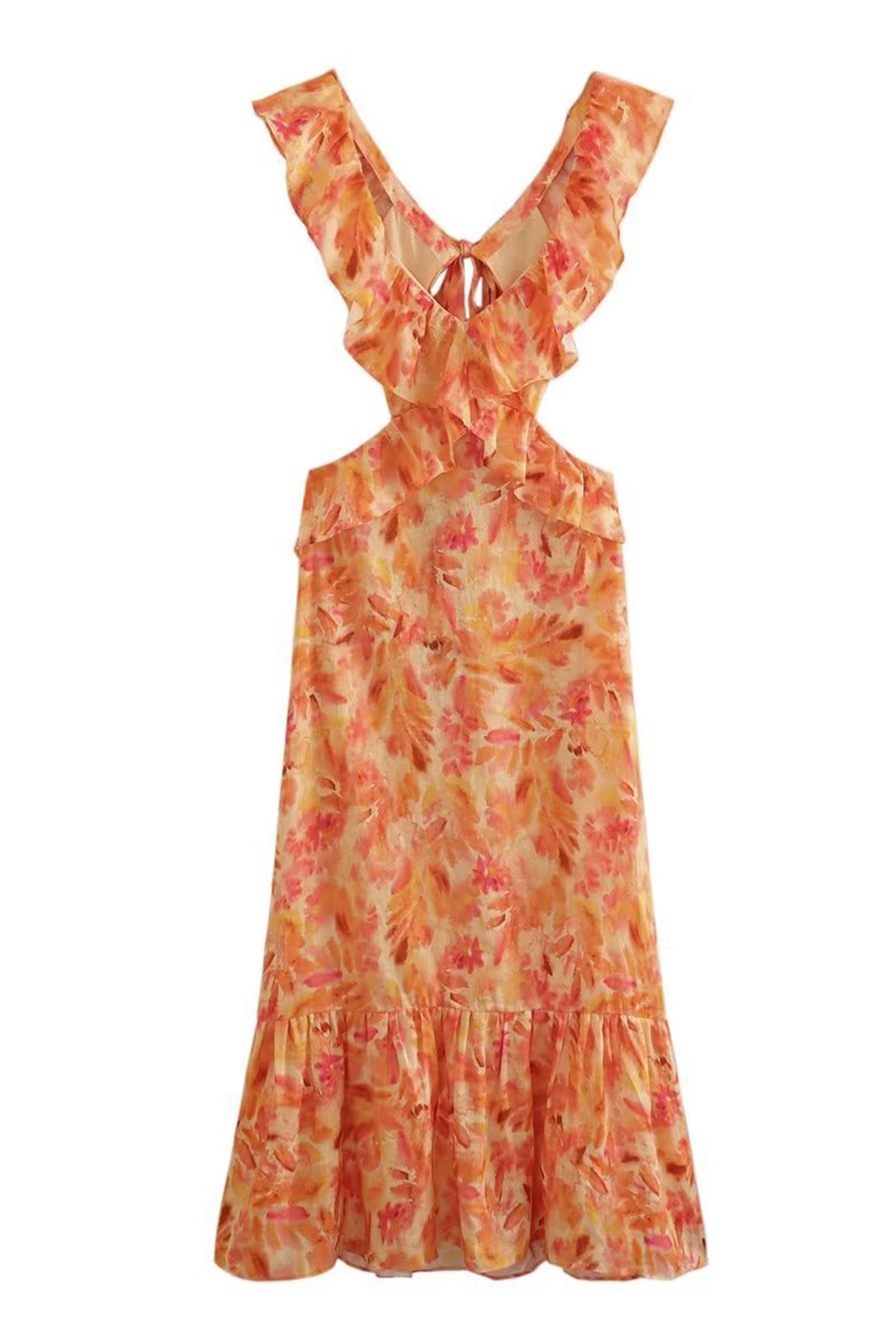 LeRoxy | Dames Bloemenjurk met Ruffles en Romantische Flair | Zomerse Jurk voor Elke Gelegenheid